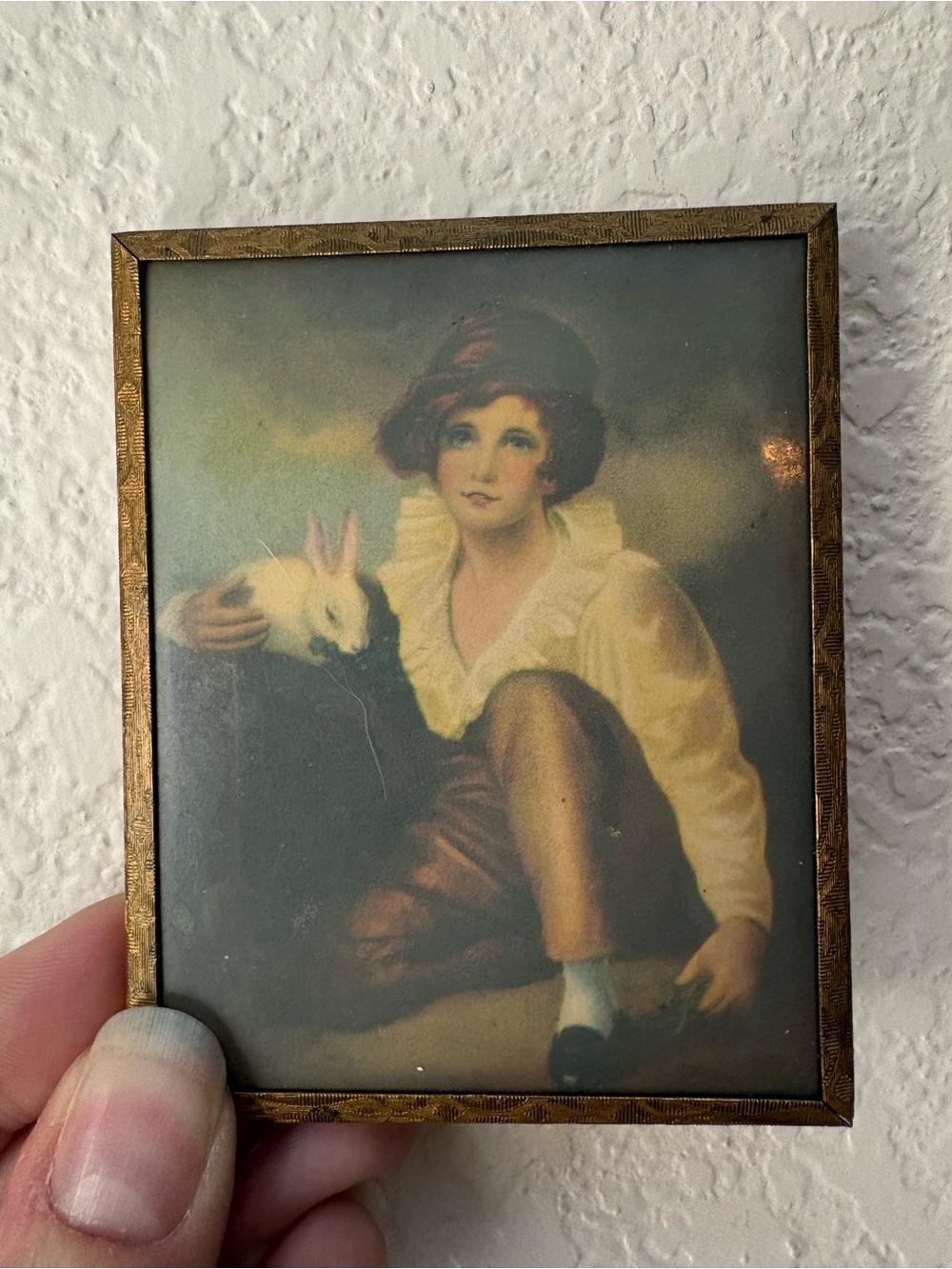 Vintage-Style Framed Portrait Print in Gold Tone Frame